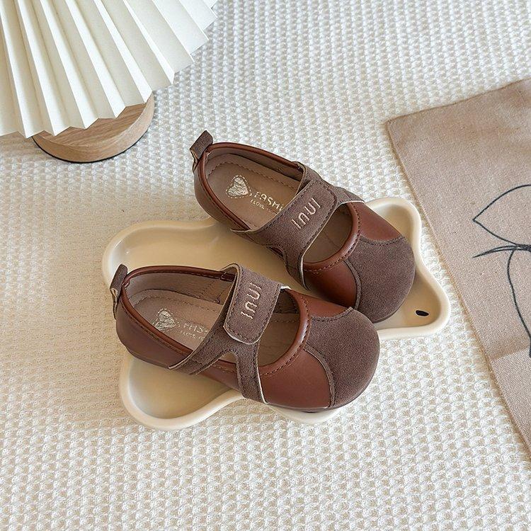 Baby baby small leather shoes soft sole comfortable shallow mouth shoes autumn single shoes British style girls princess shoes 0-1-3 years old