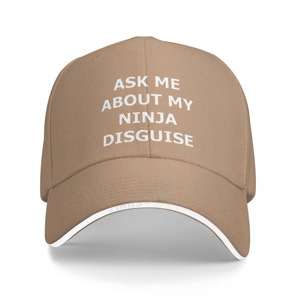 ASK ME ABOUT MY NINJA DISGUISE Funny Letter Print Baseball Cap Adjustable Unisex Hip Hop Hat Summer Cool Snapback Hat Bone