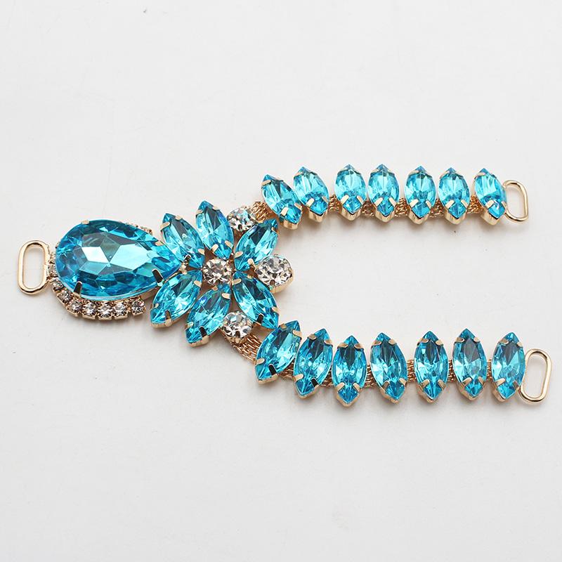 Charm 12Color 1pcsCrystal Chain DIY Garment sewing accessories Rhinestone bikini Connectors buckle fashion Beach SlipperChain