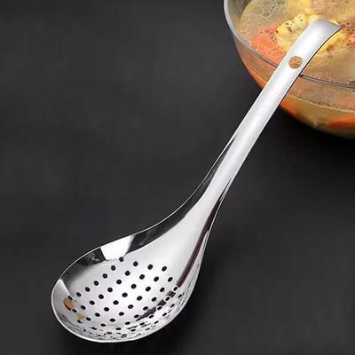 1Pc Stainless Steel Colander Kitchen Colander Spoon Filter Strainer Food Scoop Perforated Skimmer Colander Easy To Clean