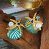 Digadagu Metal Starfish Shell Animal Stud Earrings New Women's Marine Elegant Simple Daily Jewelry Accessories