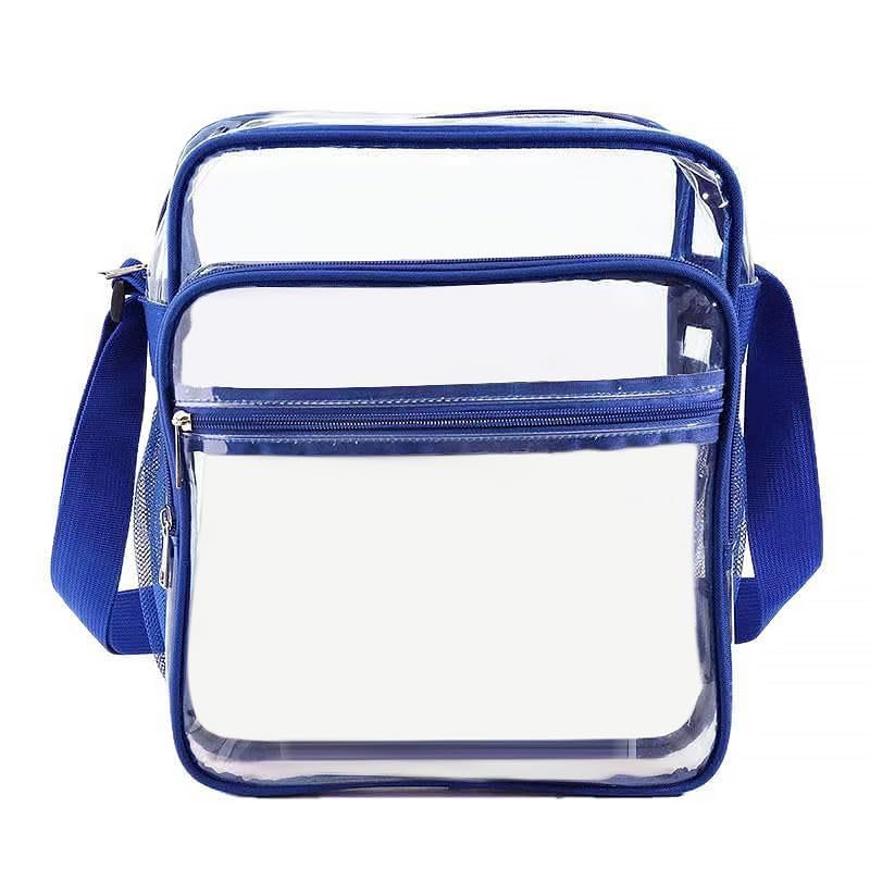 Прозрачная сумка-тоут Cirsaeur, Сумка через плечо, Большая вместимость, ПВХ-винил, Модная, Легкая, Прозрачная (синий)