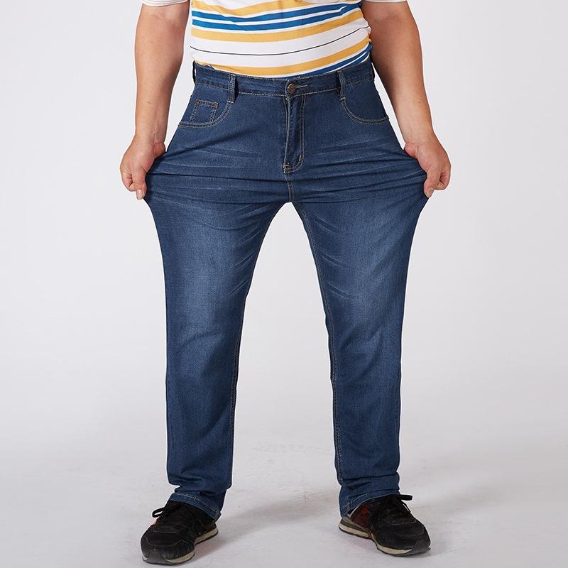 

Осенние мужские джинсы больших размеров - Свободного кроя, новый стиль, повседневные брюки, прямой крой, универсальные длинные брюки 48