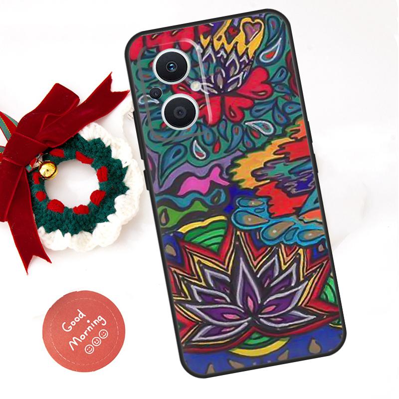 70s Hippie  Psychedelic Flowers Funda For OPPO Reno 14F 14 13 12 11 10 Pro 11F 12F 13F 7 8 Lite OPPO Find X8 X5 X9 Pro Case