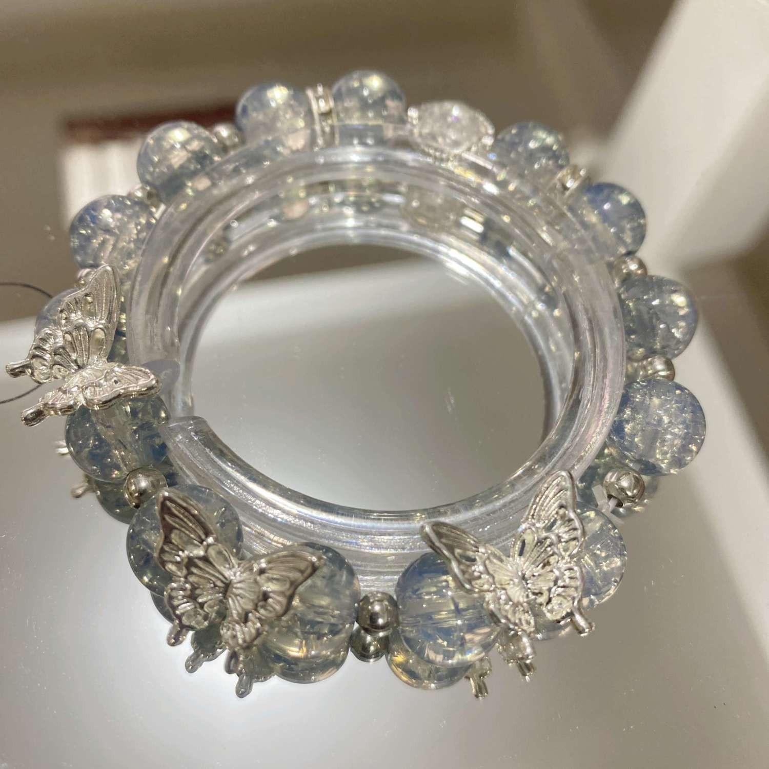 

9 стилей, простой зеленый браслет с кристаллами попкорна для женщин и девочек, корейский ins, цветок, лисье перо, кисточка, браслеты, ювелирные изделия для дружбы, подарки 1PCS