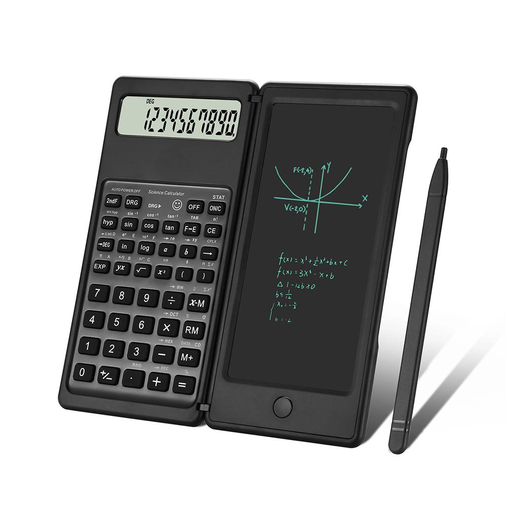 2-v-1 skládací vědecká kalkulačka a 6palcový psací tablet 10místný LCD displej pro studenta a učitele na vysoké škole