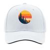 Retro Sunset Pine Forest Silhouette Sandwich Baseball Cap Sun Cap Outdoor Workouts Hat