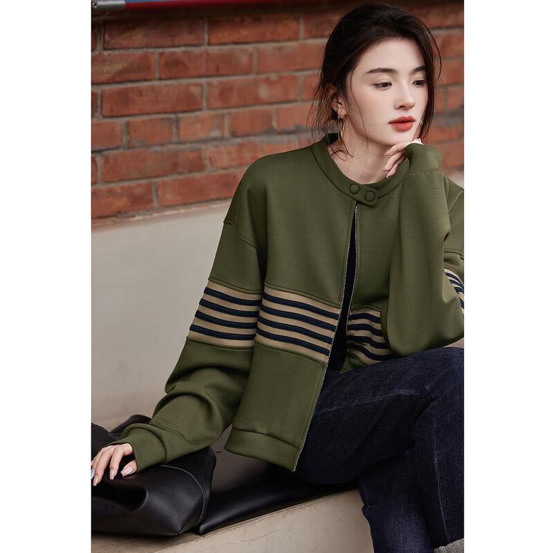 Demana Women s Stand-Collar Air-Layer Knit Jacket S