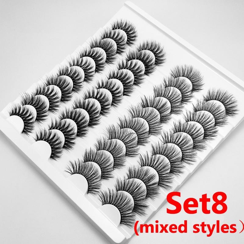 8/20 párov 15-20 mm prírodné 3D umelé mihalnice Makeup Kit Mink Lashes Predlžovanie norkových mihalníc