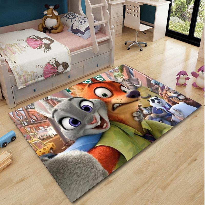 Disney Zootopia 2 Carpet Nick Wilde Judy Hopps Lounge Rug Bedroom Bedside Floor Mat Decor 50cm x 80cm