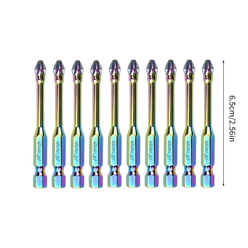 6/10/20Pcs Antislip Screwdriver Bit 1/4inch Hexagonal Shank Magnetic Crossing Screwdriver Bit Set Bit Attachment