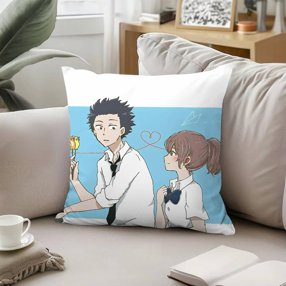 Anime A Silent Voice Throw Pillow Covers Pattern Cushion Cover Suitable For Sofa Bedroom Car Pillow Cover