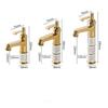 Gold Bathroom Faucet Brass and Ceramic Rose Gold Basin Faucet Deck Mounted Bathroom Water Tap Hot & Cold Mixer Tap Sink Faucet