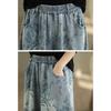 DIMANAF 2025 Plus Size Autumn Jeans New Long Pants Floral Print Women Loose Denim Trousers Big Size Casual