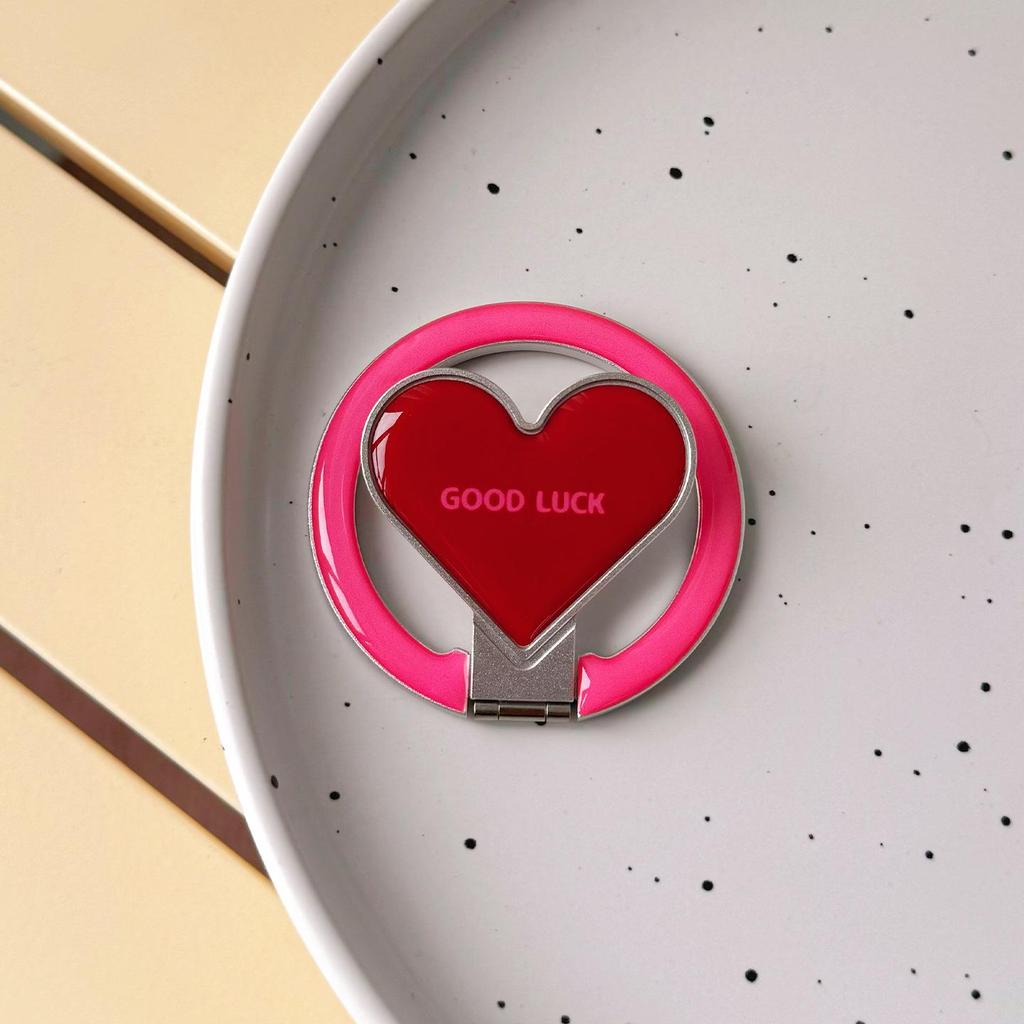 Korean-Style Colorful Heart Magsafe-Compatible Magnetic Phone Folding Alloy Stand