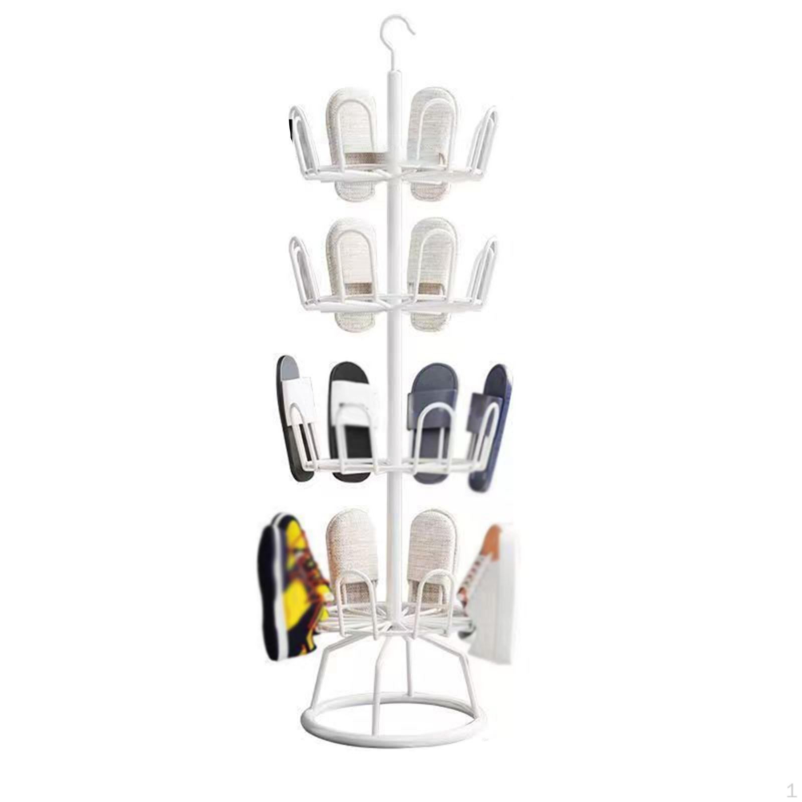 

4-х уровневая вращающаяся стойка для обуви, прочная вешалка для экономии места белый