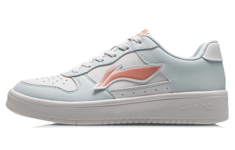 Li Ning Sports Life Collection Leather Comfortable Abrasion Resistant Breathable Low top Skateboard Shoes Women's AGCQ578-6