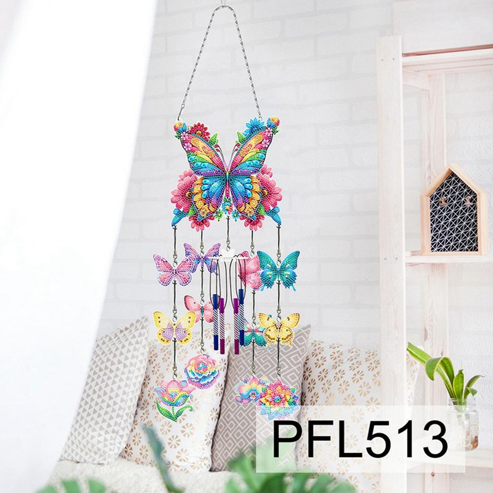 DIY Rhinestone Painting Wind Chime Kit Handmade Hanging Ornament Dreamcatcher 3D Decorative Wall Art for Home