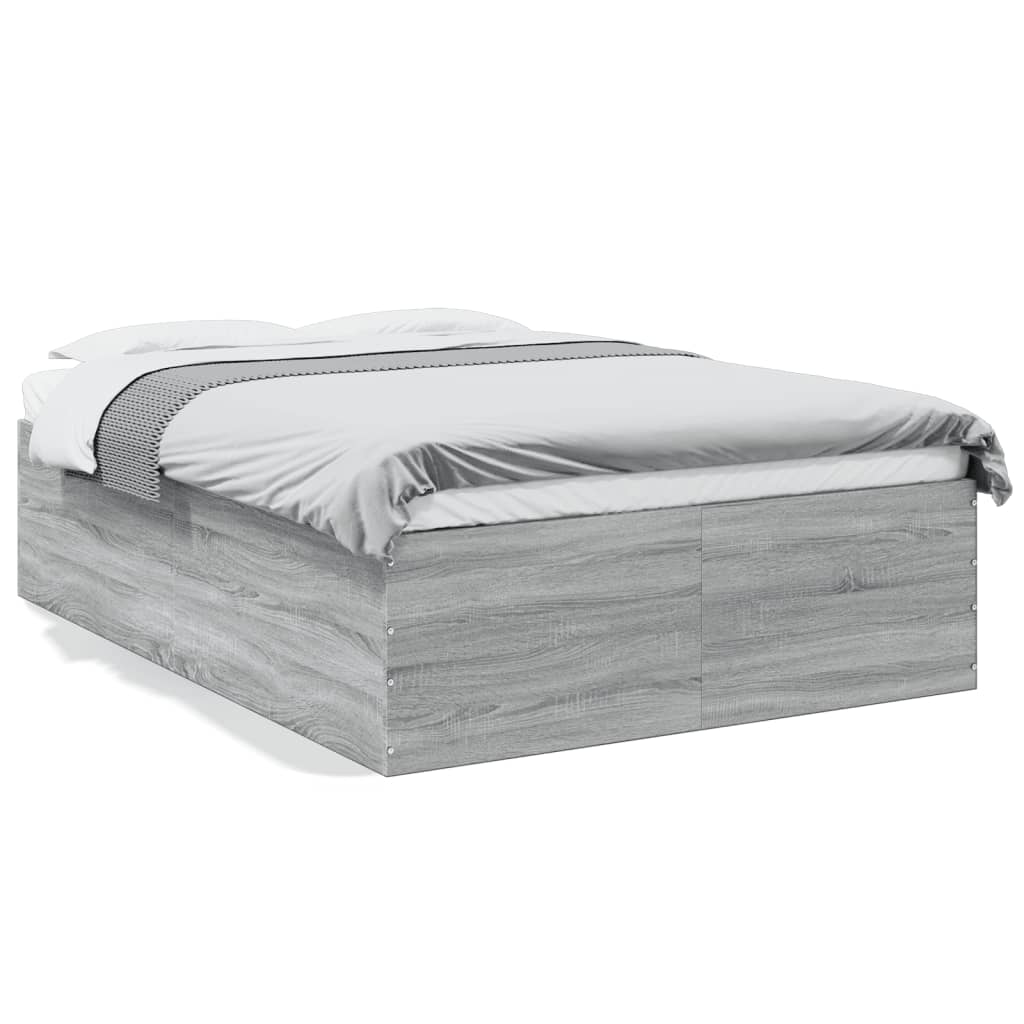 Bed Frame Grey Sonoma 135 x 190 cm Particleboard