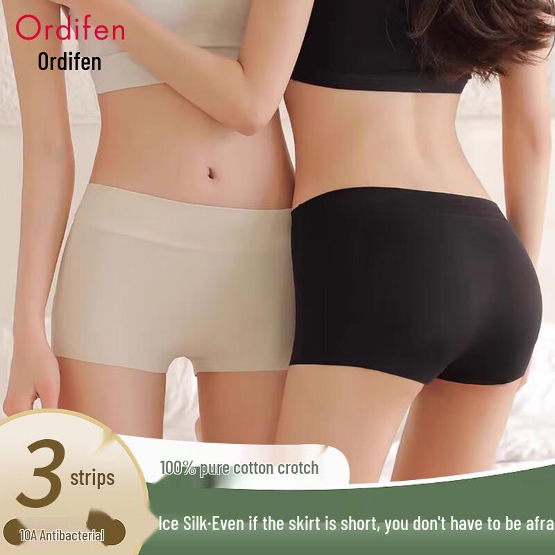 Oodifen Women's Ice Silk Seamless Safety Shorts