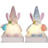 Easter Light-Up Rabbit Doll with Sequin Hat & Colorful Egg Decoration