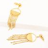 European and American fringed chain, minimalist earrings women's winter earrings titanium steel 18K gold earrings, explosive