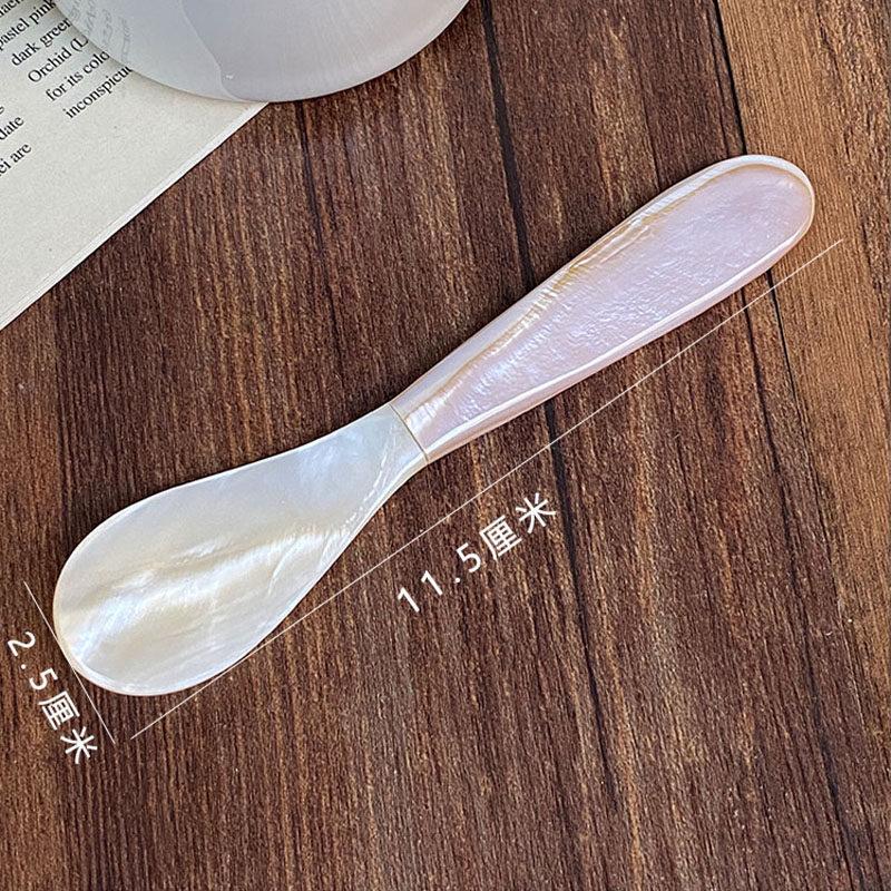 

Soft Purple Natural Shell Spatula Fork Creative ins Style Dessert Coffee Mixing Spoons, Home Soup Spoons Tableware Accessories