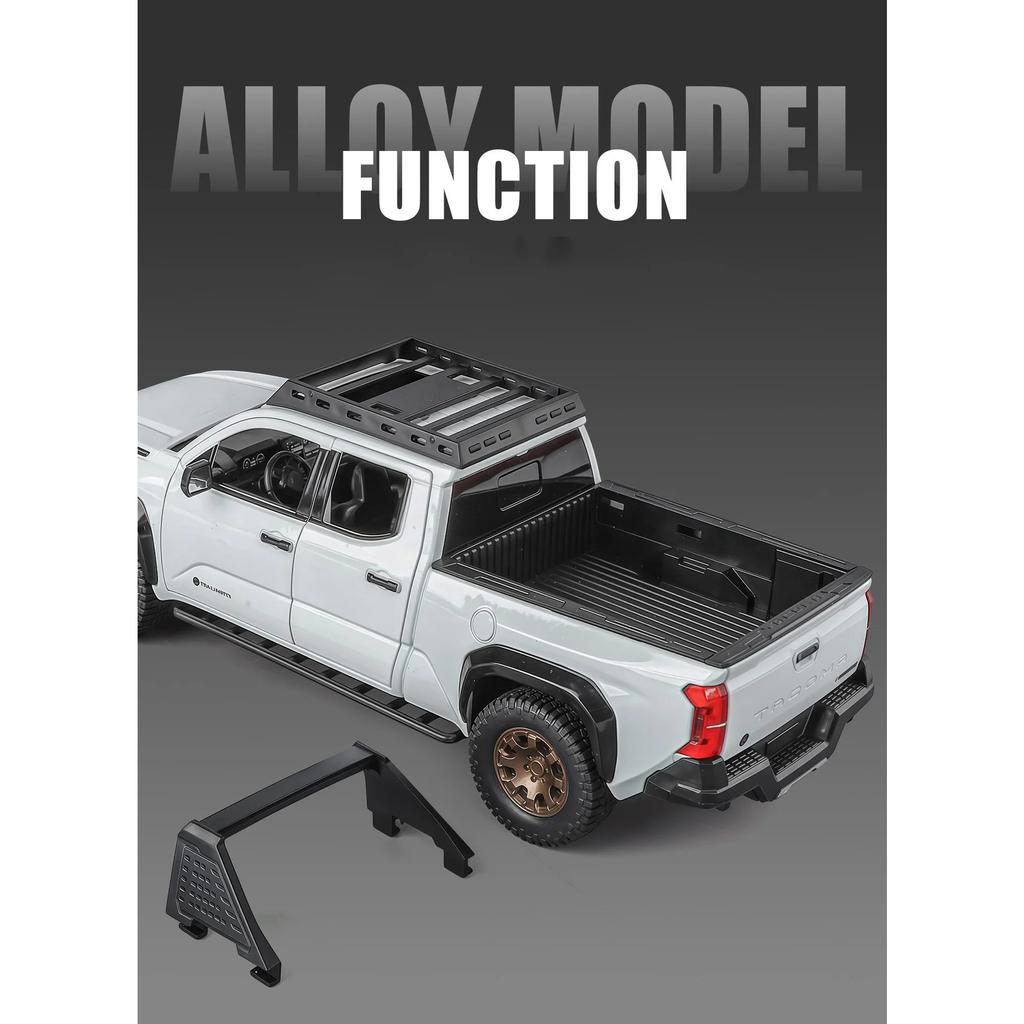 1/22 TOYOTA Tacoma Alloy Pickup Car Model Diecast Metal Off-Road Vehicles Car Model Simulation Sound and Light Children Toy Gift
