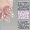 Nail Sticker Ribbon Bow White 3D Thin Diy Nail Art Decals Decoration Pink Bow Pattern Manicure Self Adhesive Nail Decals