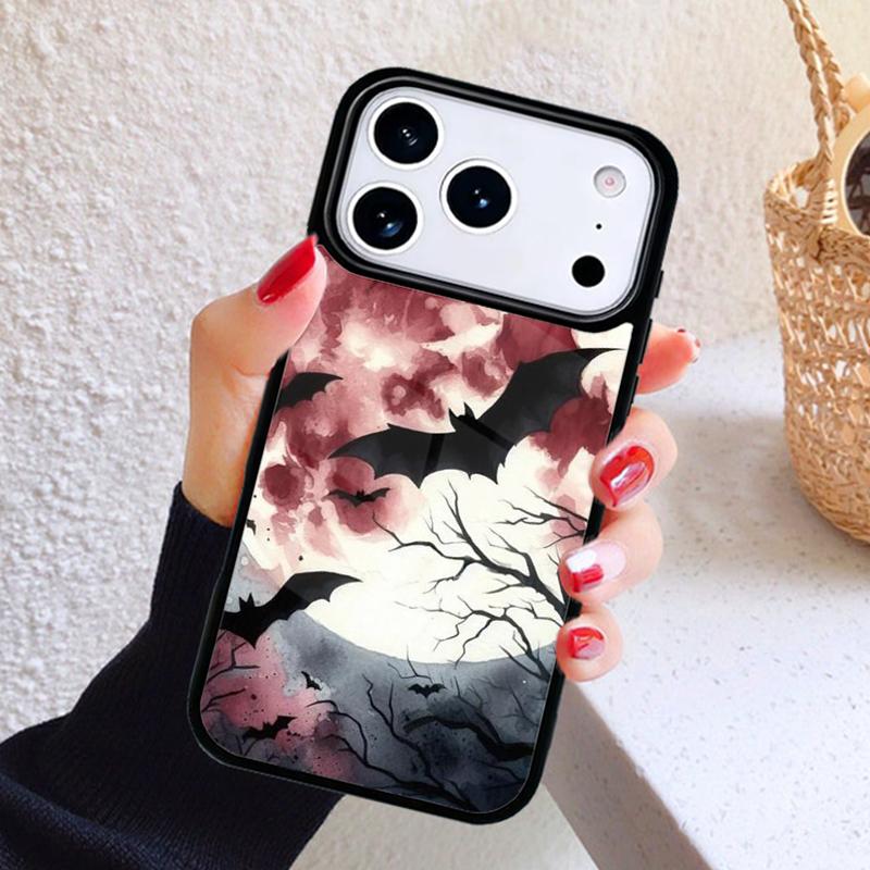 Vampire Bats Full Moon Halloween Phone Case For iPhone 17 Air 16 15 14 13 12 11 Pro Max Plus