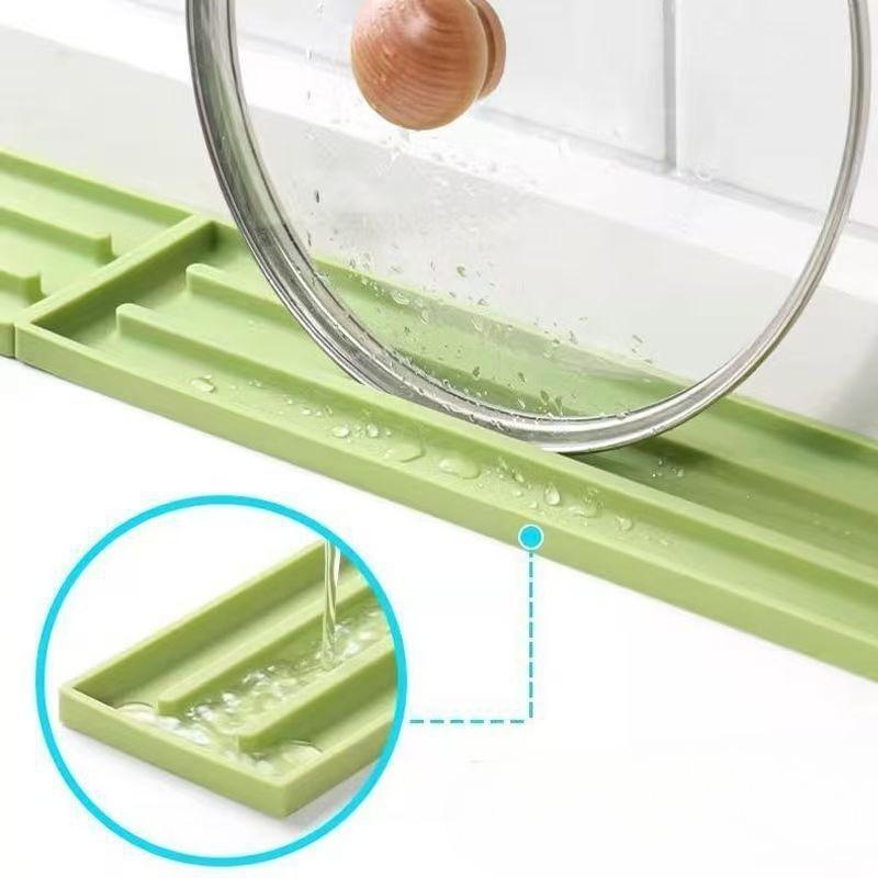 Sink Silicone Tray With Drain Soap Sponge Storage Holder Countertop Kitchen Tools Scrubber Brush Storage Rack Kitchen Organizer