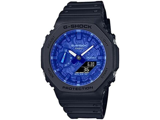 

Часы CASIO G-SHOCK BLUE PAISLEY Series GA-2100BP-1AJF мужские черные НОВЫЕ