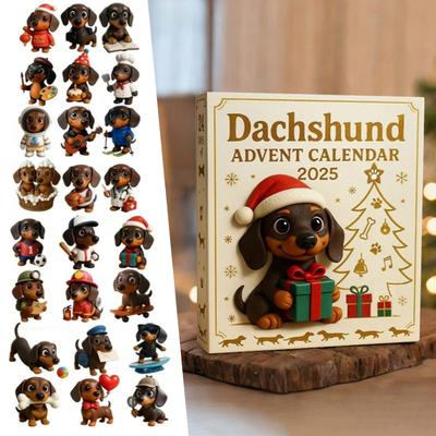 Cute Dog Christmas Countdown Calendar Unbox Festive Joys With Adorable Dachshunds For Winter Display
