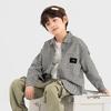 Duo Duo Jia Boy's Korean Style Black & White Plaid Long Sleeve Shirt