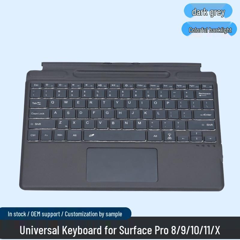 Color Backlit Bluetooth Magnetic Keyboard Case for Microsoft Surface Pro 8/9/10/11/X