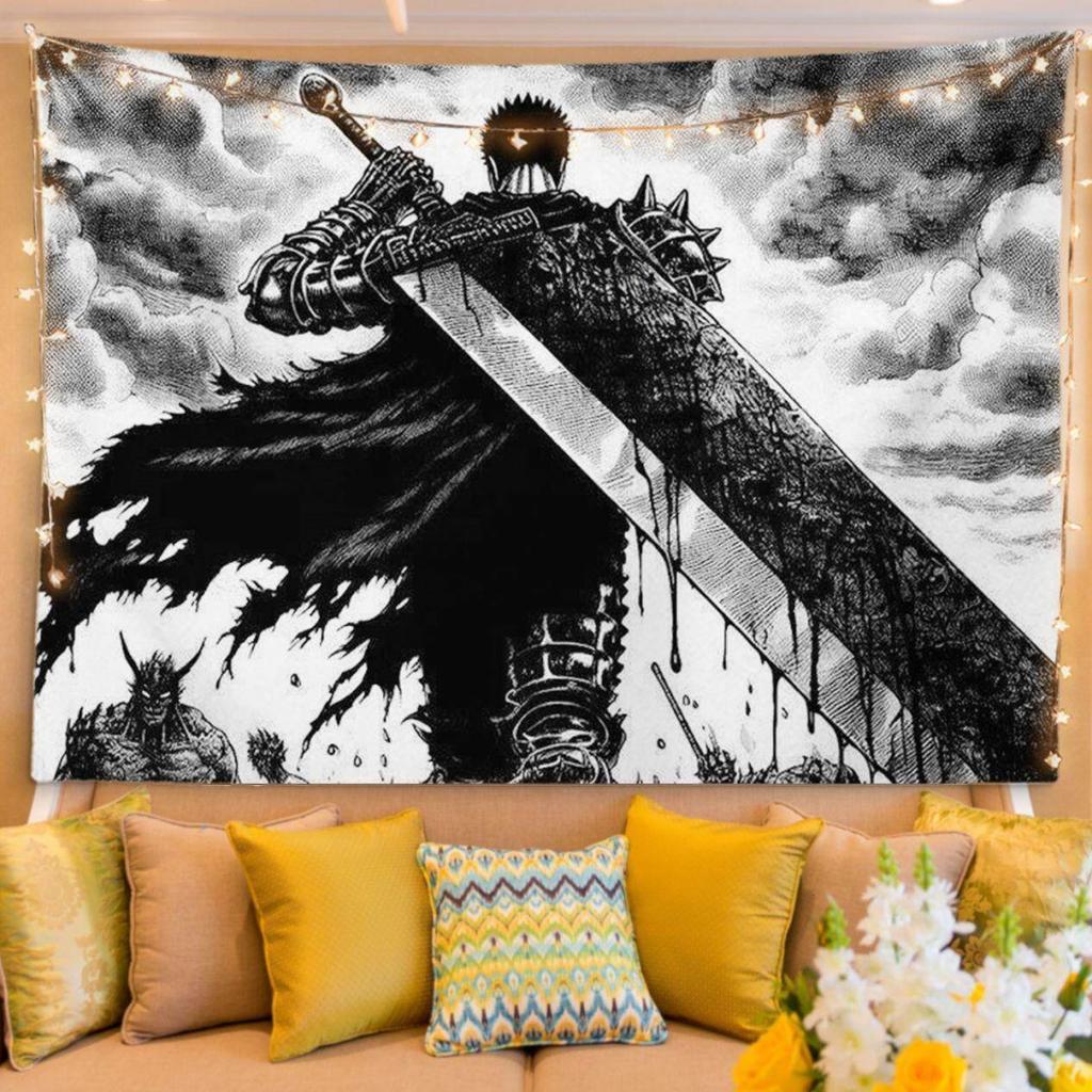 Anime Wallpaper Berserk Sleeve Art Wall Decoration for Bedroom Living Room Home Decor Guts Graphic Tapestry