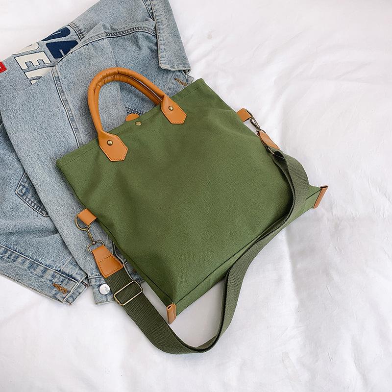 

2025 spring new trend solid color Korean personalized shopping bag simple tote bag casual fashion tote bag зелёный