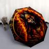 Flame of Passion: Mystical Amulet with Fiery DesignUmbrella, Portable 3-Fold Compact Umbrella,Christmas Gift ES661