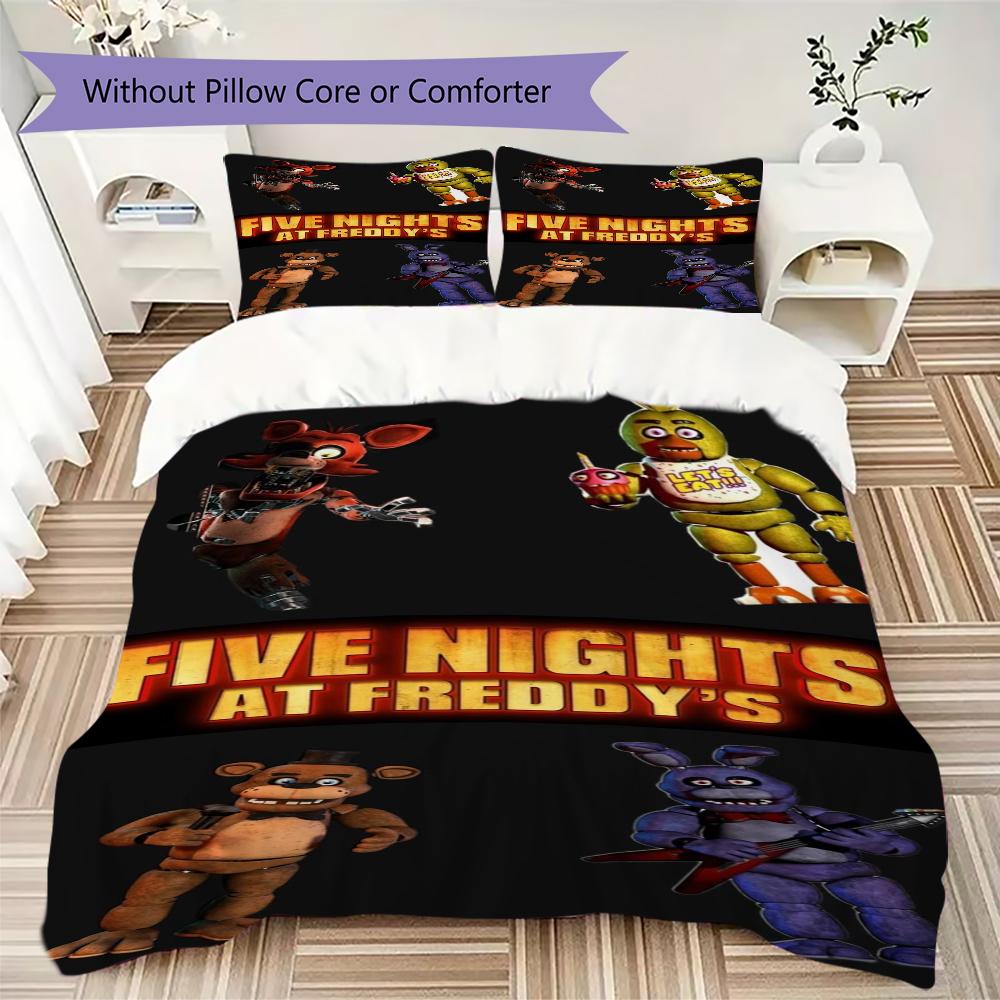 Five Nights Freddy'S Animatronic-Köpfe Dreiteiliges Set Ohne Kern 1 Bettbezug 2 Kissenbezug Ohne Kern Weihnachts-Geburtstagsgeschenk