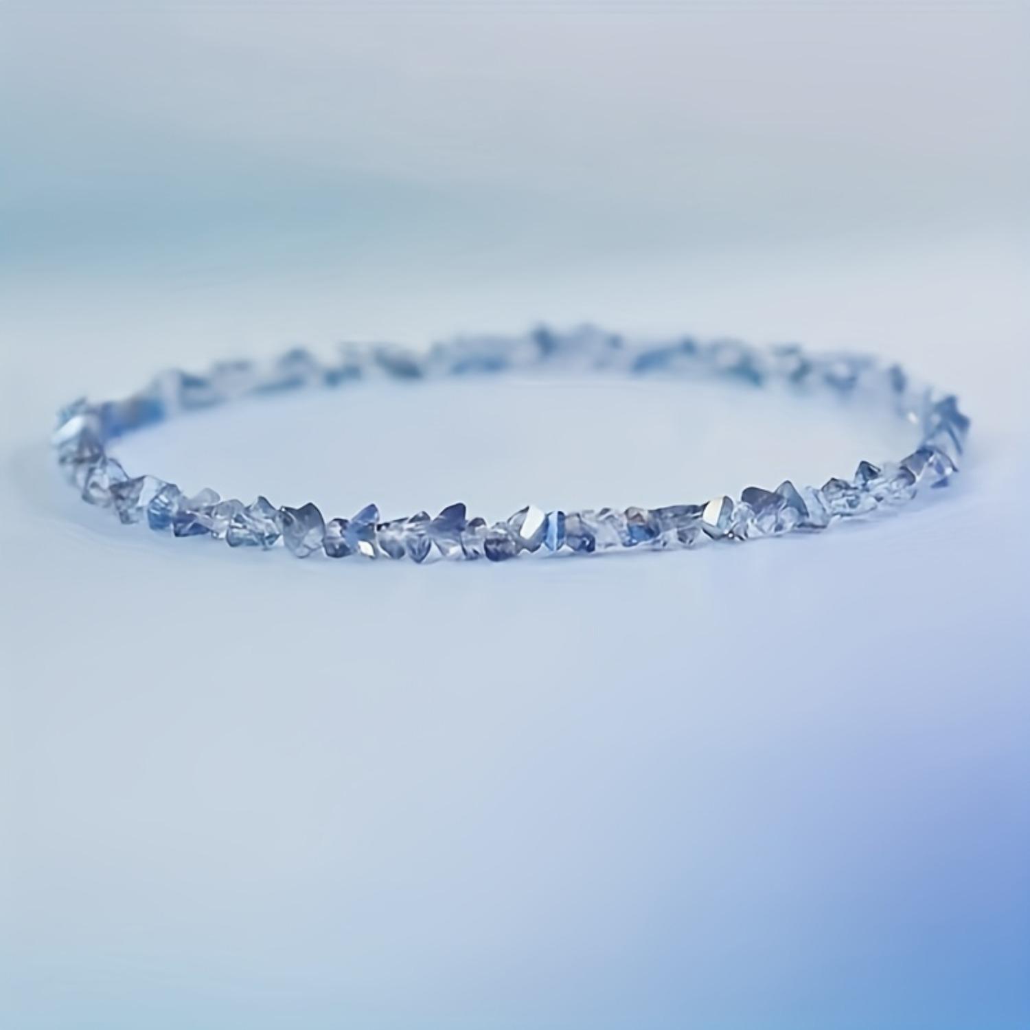 

Women’s 3-Color Ice Blue Crystal Bracelet, Stackable Daily & Vacation Gift Bracelet синий