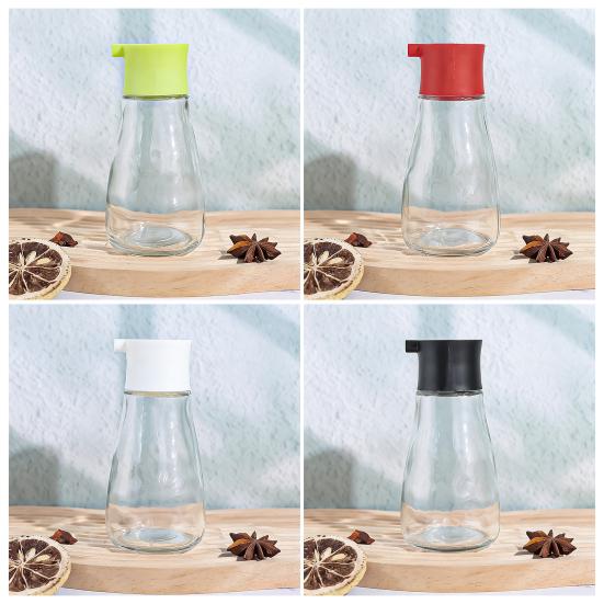 Glass Oil Vinegar Dispenser with No-Drip Pour Spout 150ml Clear Oil Sprayer for Soy Sauce Cooking Oil Easy-Fill Wide Mouth Kitchen Tool for Salads