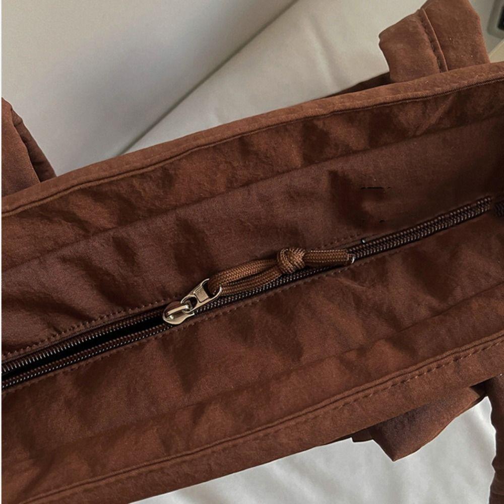 Large Capacity Bow Tote Bag Korean Style Nylon Handbag Cotton Padded Shoulder Bag Office Worker