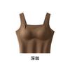 Red Soft Support Wireless Vest Style Bra Set With Built In Chest Pad