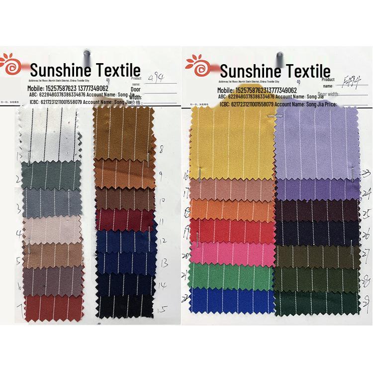 Twill Garngefärbt Arbeitskleidung Streifenstoff - Lässige Uniformhosen & Anzugrock