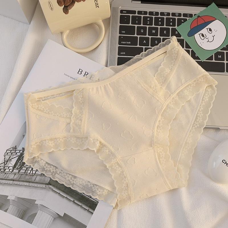 

Женские весенне-летние сексуальные трусы-слипы с кружевной отделкой, ластовицей из антибактериального хлопка 5А XL телесный