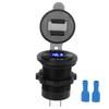 Car Charger Dual USB Port Fast Charging Voltage Display Universal for 12‑24V Trucks Motorcycles