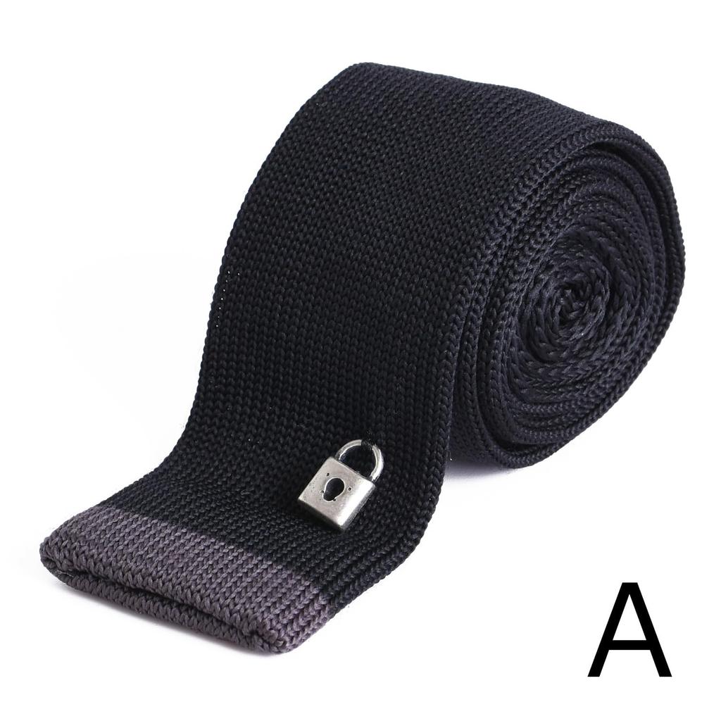 [RACHEL] Rachel Knit Tie, Narrow Tie, Slim Tie, Washable, Square End, with One-Point Charm (Pattern A)