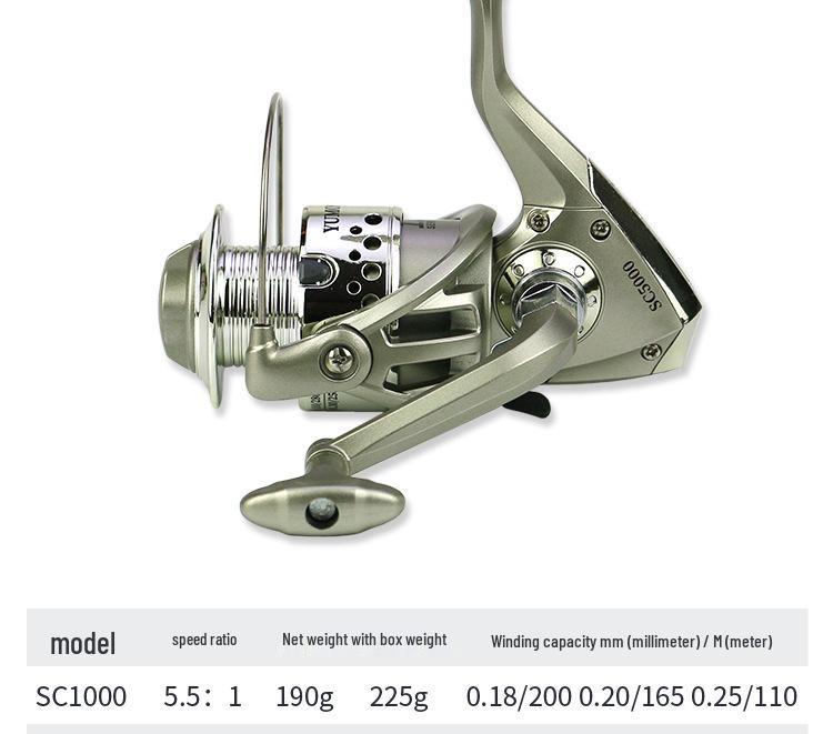 Long-Cast Spinning Fishing Reel for Micro-Lures with Line Cup - Ideal for Casting Rods and Sea Rods
