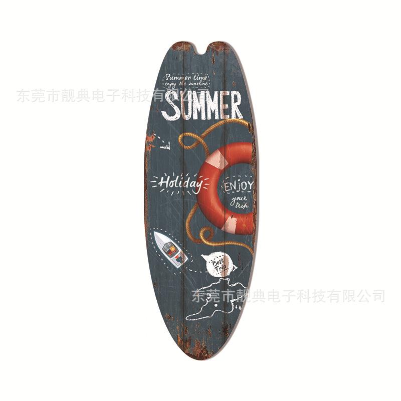 Summer Beach Ocean Themed Casual Decor Surfboard Wooden Bar Home Walls Vintage Decorated Wooden Boards