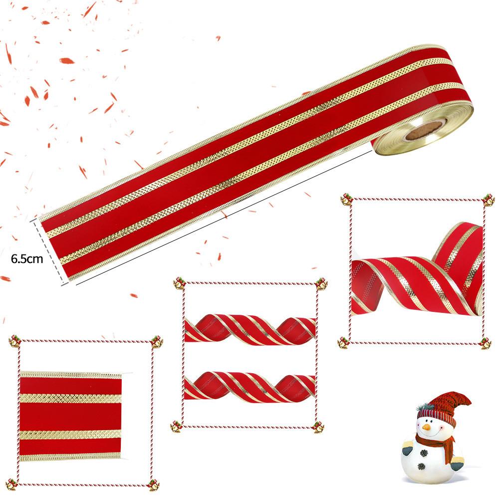 Festive 2 Meter Soft Red Velvet Christmas Ribbon With Stunning Silver Accents